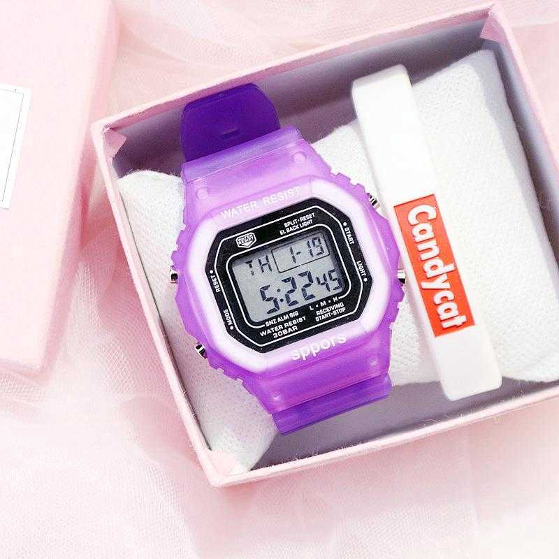 Đồng hồ LED mặt vuông dây đeo bằng silicon thời trang cho nữ | BigBuy360 - bigbuy360.vn