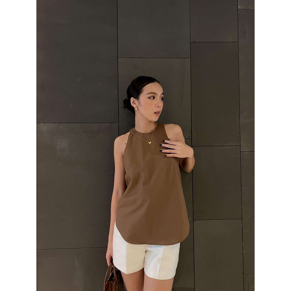 CoNIN - quần ngắn xếp ly lưng cao