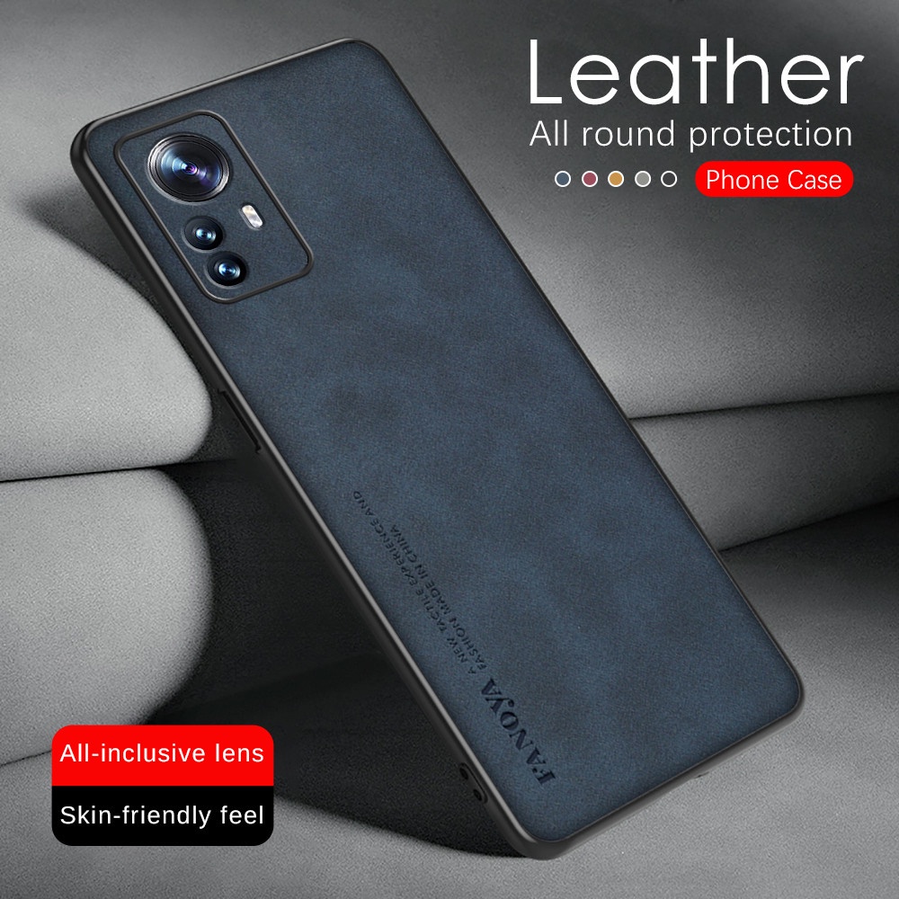 Ốp Điện Thoại Da Cừu Phối Silicon Mềm Màu Trơn Bảo Vệ Cho Xiaomi Mi 12 12T Pro Lite 12Lite 12TPro Mi12T