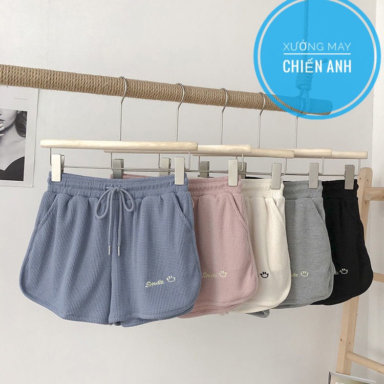 [Mã FAMARAL1 giảm 10K đơn 50K] Quần đùi tổ ong AC Chất tổ ong dầy đẹp, full 5 màu, hình thêu, hàng đẹp