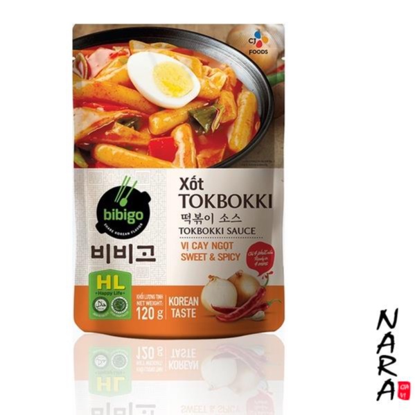 Sốt Nấu Bánh Gạo Tokbokki Hàn Quốc BIBIGO Cay Ngọt Gói 120g