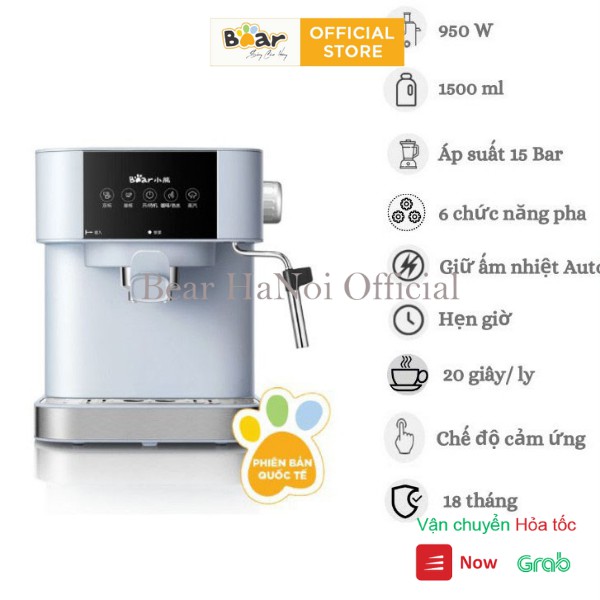 Máy Pha Cà Phê Mini Bear KFJ-B15V1 Cafe, Espresso, Tự Động Tạo Bọt Sữa Bear Bản Quốc Tế