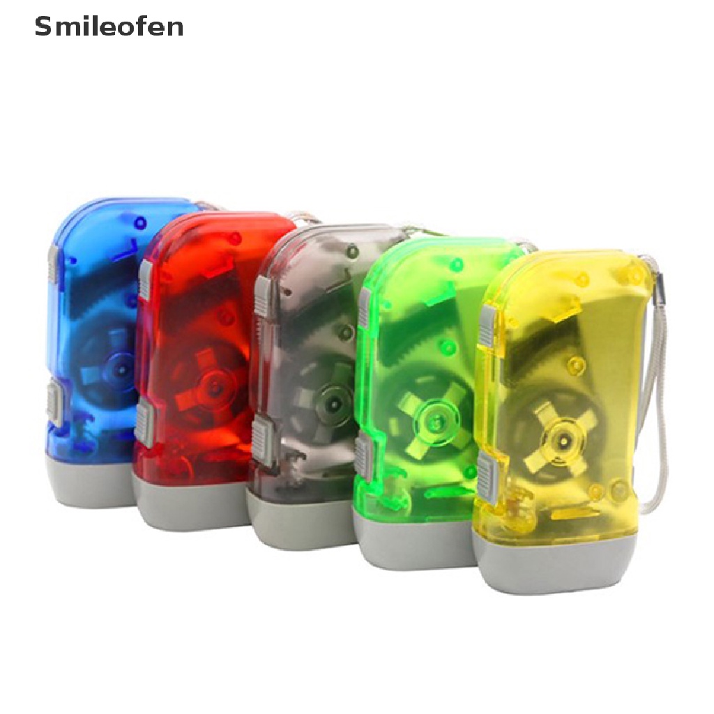 [Smileofen] Đèn Pin Dynamo 3 Bóng LED Nhấn Bằng Tay Mới Dùng Khi Đi Cắm Trại * On