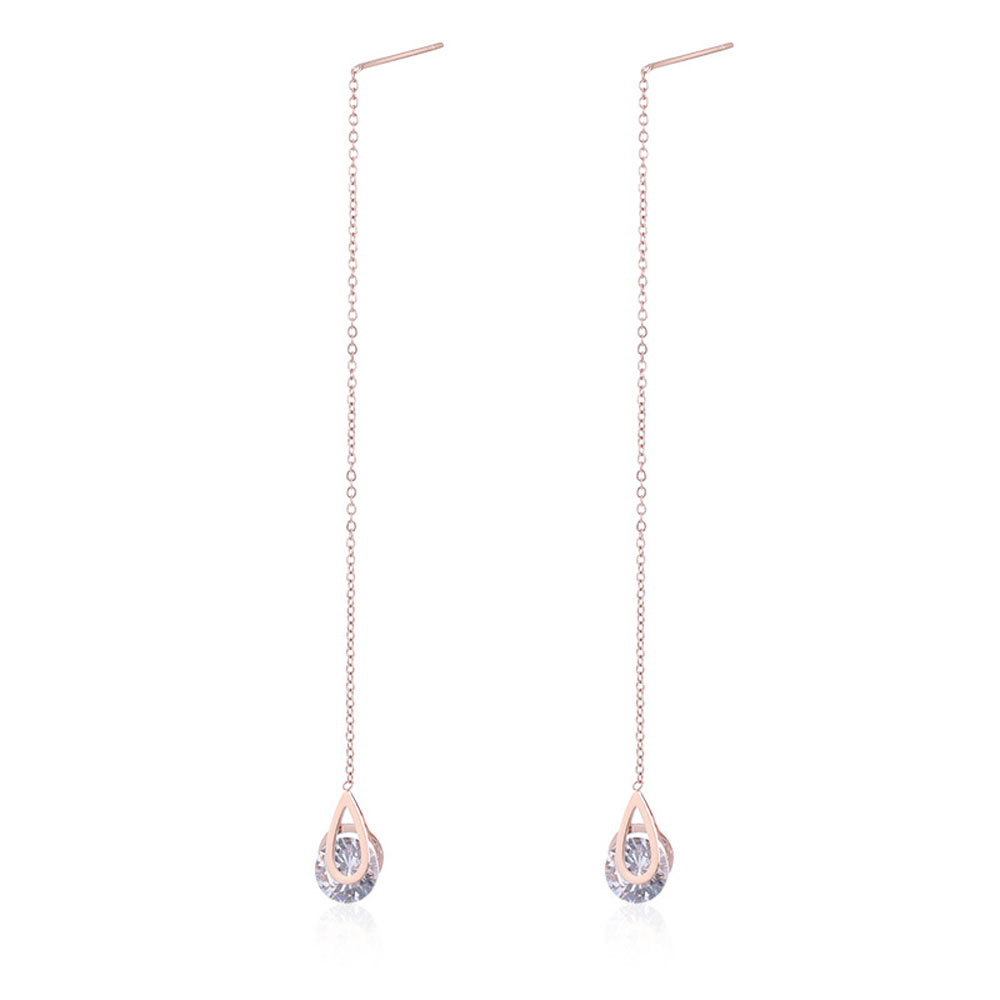 Bông tai dáng dài phối tua kiểu dáng thời trang dành cho nữ