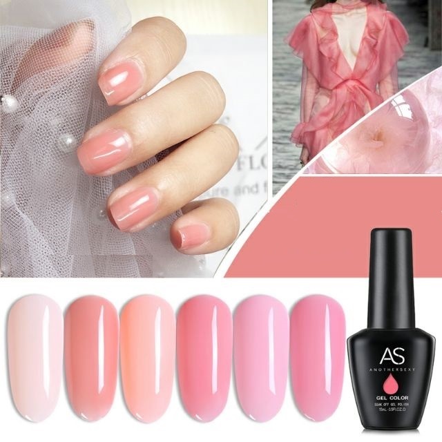 Sơn móng tay gel thạch AS tone hồng baby hồng phấn VUA SƠN AS mã BL 15ml