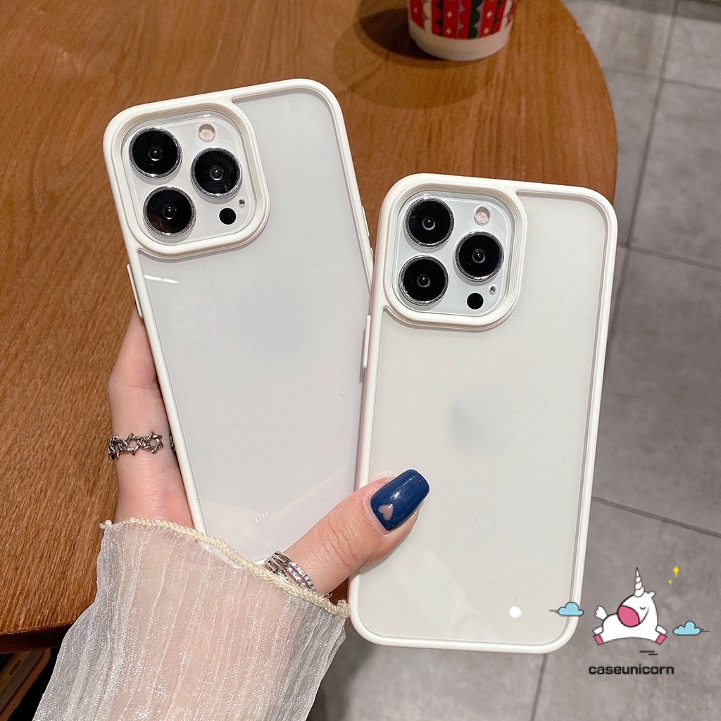 Ốp Điện Thoại Acrylic Cứng Khung Vuông Chống Sốc Sang Trọng Cho IPhone 11 14 13 12 Pro max 11pro max 14pro 13pro max