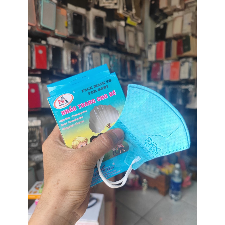 Khẩu trang 5d baby mask NAM ANH CHÍNH HÃNG,dành cho trẻ từ 1-5 tuổi ,mềm mại tạo cảm giác thoải mái cho bé