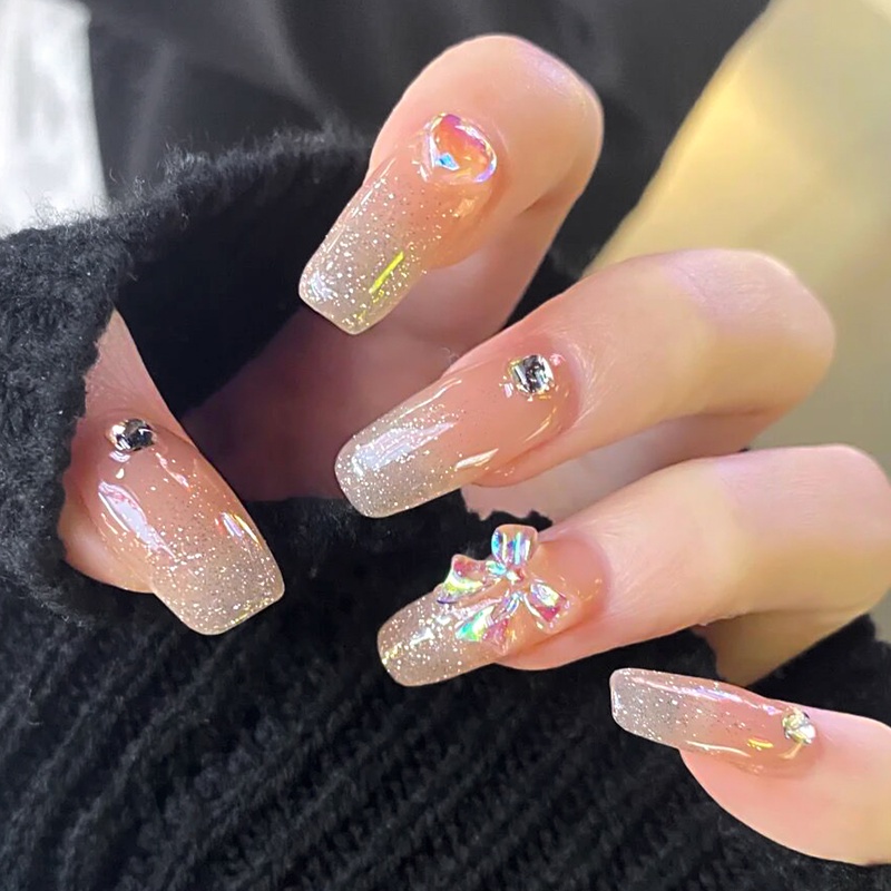 1 Hộp Phụ Kiện 3D Trang Trí Móng Tay Hình Nơ Hoạt Hình Dễ Thương