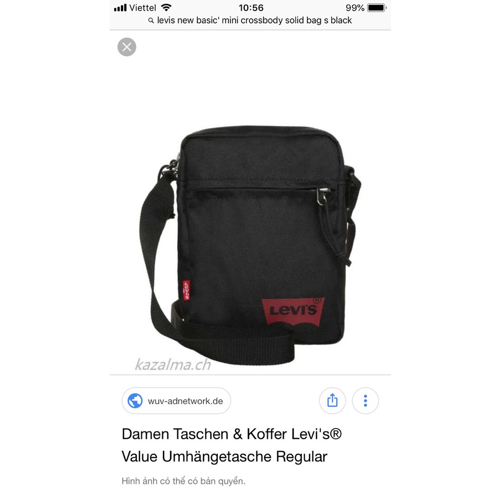 Levis 'New Basic' Mini Crosbody Solid Bag. Black - Red