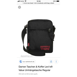 Levis 'New Basic' Mini Crosbody Solid Bag. Black - Red