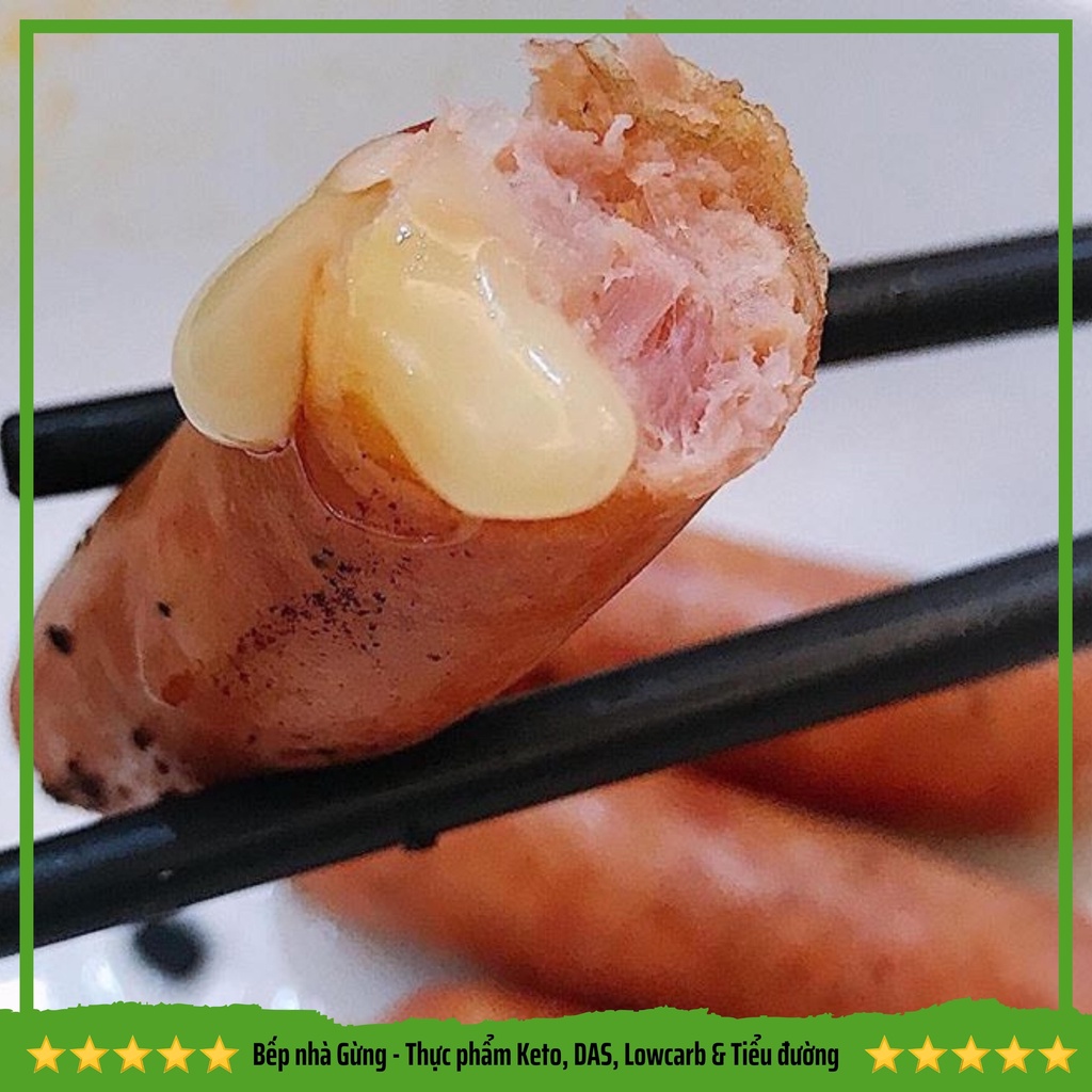 Xúc xích heo phô mai 500gram - For Keto, DAS, Lowcarb, Eatclean & Tiểu đường