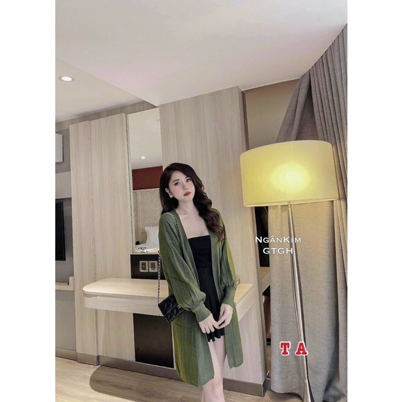 Áo khoác cadigan len bo tay loại 1