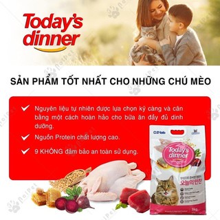Thức Ăn Hạt Cho Mèo Today’s Dinner Hàn Quốc túi 1kg