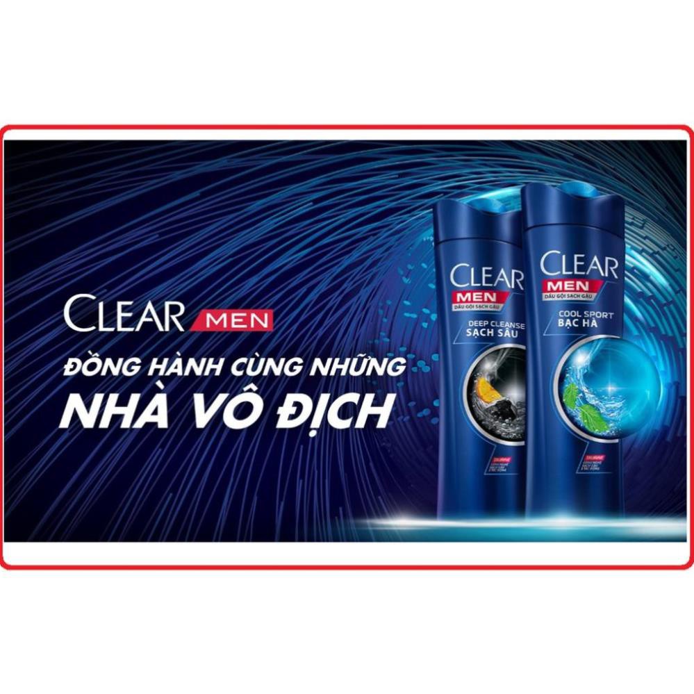 Dầu Gội CLEAR MEN Mát Lạnh Bạc Hà Dây 5g x 12 Gói