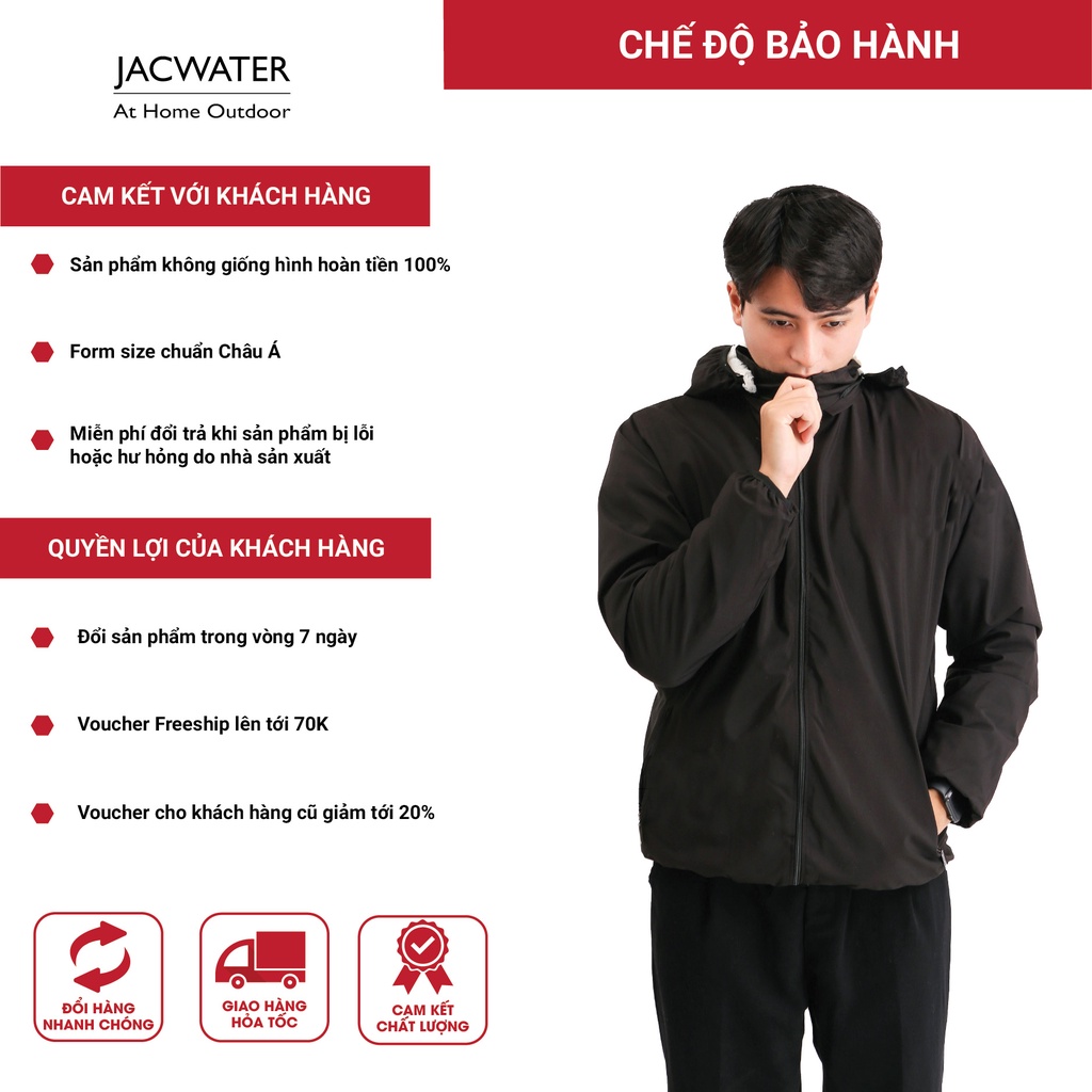 Áo khoác gió lót lông mềm nữ nam form rộng mùa đông chống nước cản bụi JACWATER V480