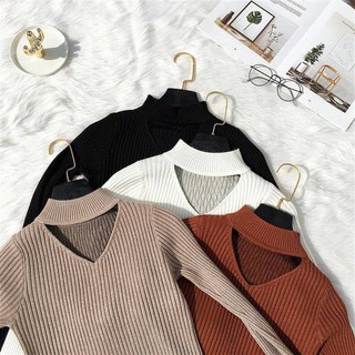 Áo Len Khoét cổ Tim