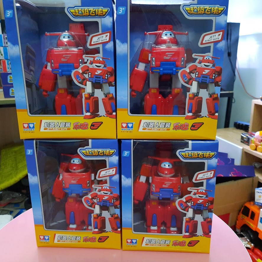 Super wings Robot biến hình kết hợp xe cứu hộ nhỏ Jett tia chớp đồ chơi trẻ em