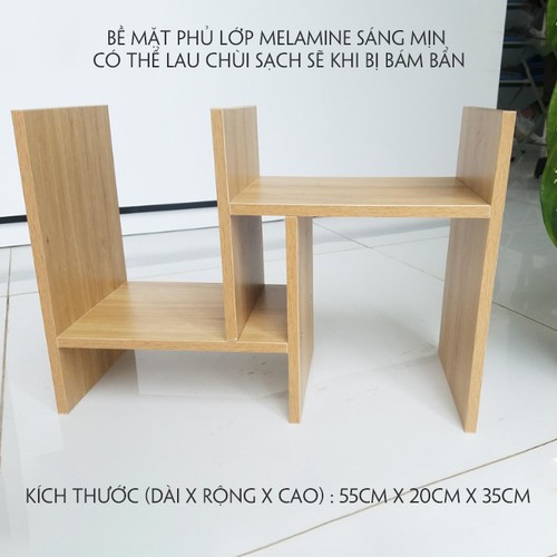 Kệ gỗ sách lắp ghép mini đa năng để bàn hàng đẹp