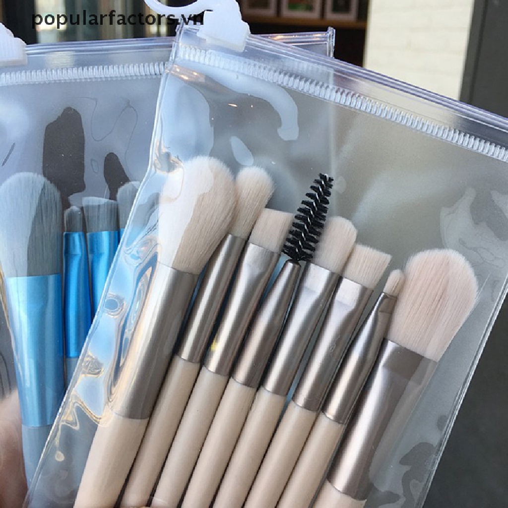 Set 8 Cọ Trang Điểm Mini Tay Cầm Mềm Mại Tiện Dụng Cho Người Mới Bắt Đầu