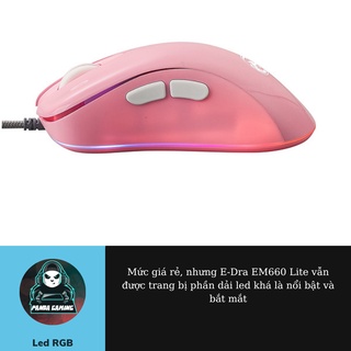 Chuột chơi game led E-DRA EM660 Lite BLACK/PINK