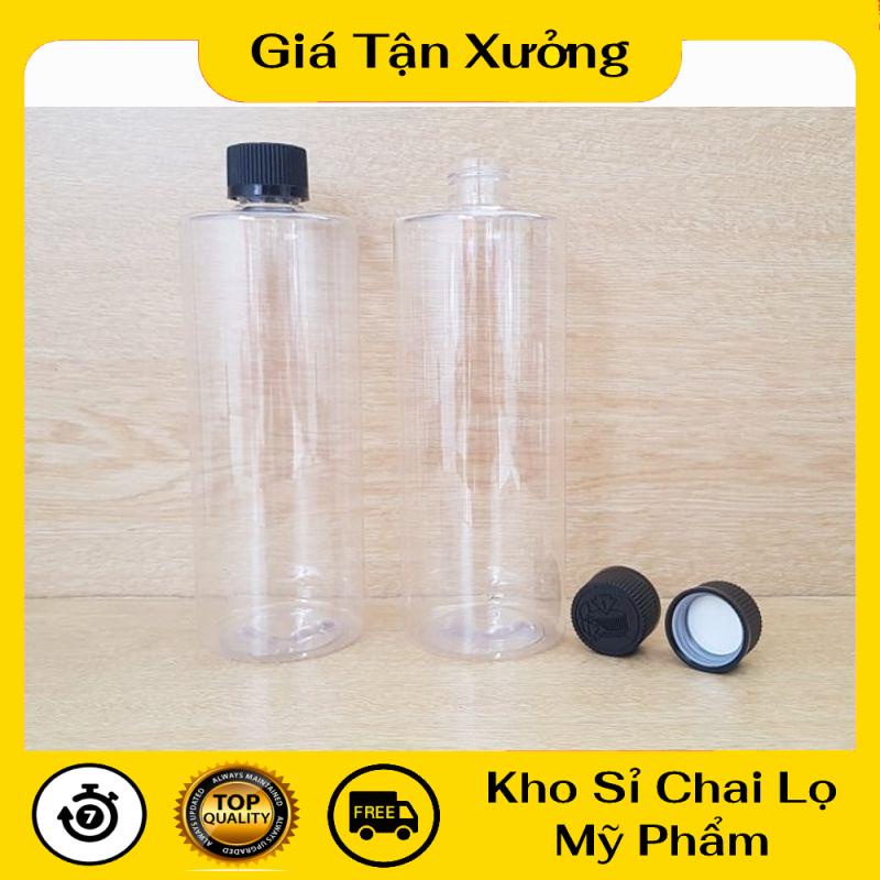 Chai nhựa pet Nắp vặn đen 500ml đựng mỹ phẩm, trà sữa, mật ong, nước trái cây , phụ kiện du lịch