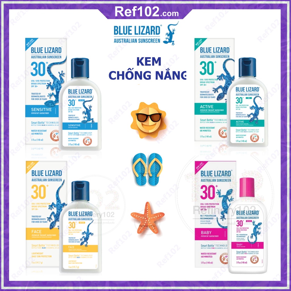 [Date 2023] Kem chống nắng Blue Lizard SPF30 Face - Sensitive - Baby (Mẫu mới Bill US)