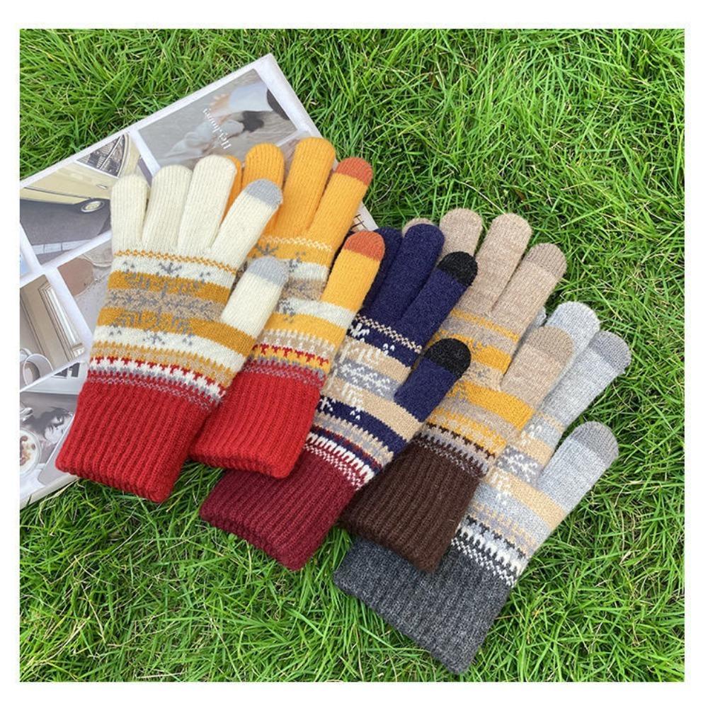 Găng Tay Len Bông Tuyết Mềm Mại Chống Lạnh Cho Nữ