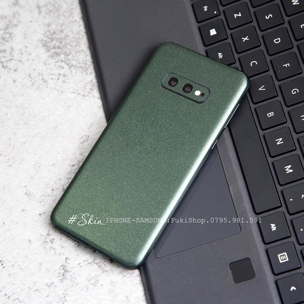 Tấm Dán Skin FULL Viền Matte Green Metallic Note8 Note9 Note10 Note10+ Note10Lite ZFlip S20 S20Ultra S20+ S10 A