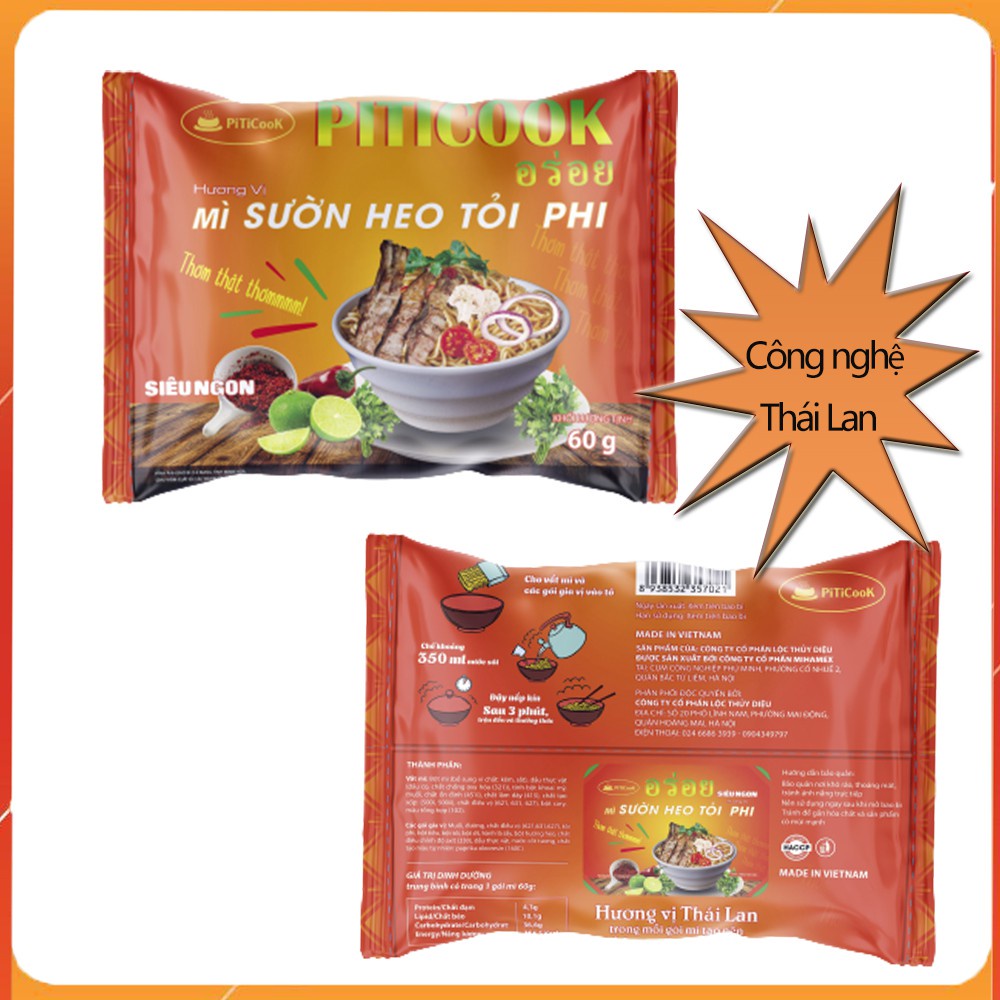 PiTiCook Mì Siêu ngon S.heo tỏi phi60g
