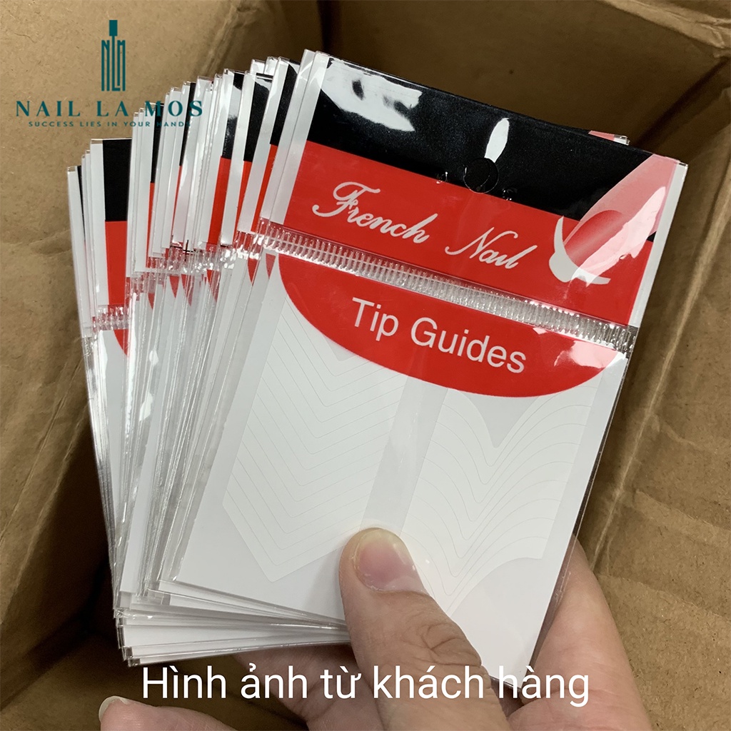 Set 24 tấm gồm 44 mẫu miếng dán hỗ trợ sơn trang trí móng tay - sticker tip guides french nail