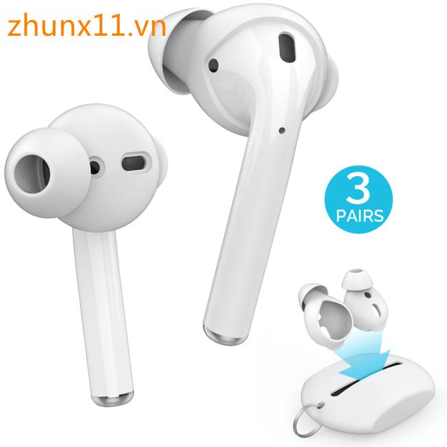 3 Pairs Silicone In-ear Headset Earbuds Cover for Apple Airpods Earphone Case Eartips Storage Box