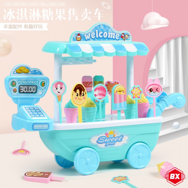 Đồ Chơi Xe Đẩy Bán Kem mini diy Dành Cho Trẻ Em
