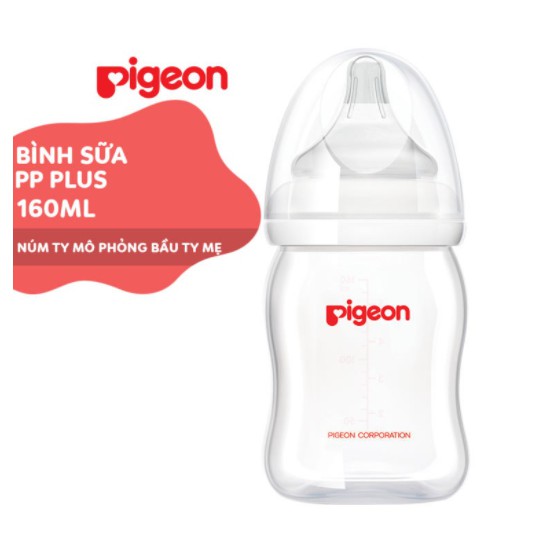 💌🍯 Rinh Ngay Quà Tặng💌🍯Bình Sữa Pigeon Cổ Rộng PP Plus 160ML/260ML💌🍯