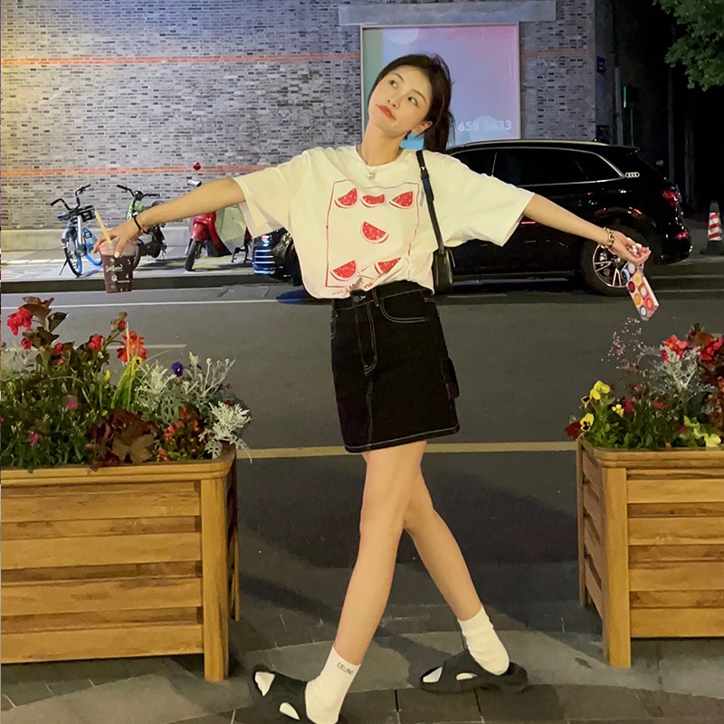 NRVP Áo Thun Cotton Tay Ngắn Cổ Tròn Màu Trơn Thời Trang Dành Cho Nữ