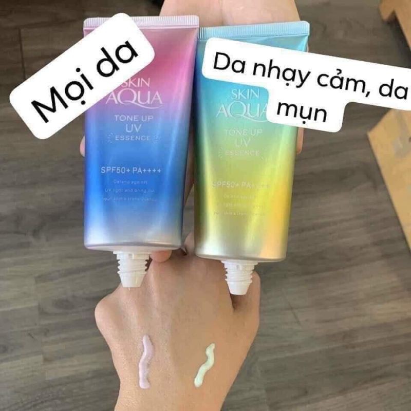 Kem chống nắng nâng tone da trắng hồng Skin Aqua nội địa Nhật