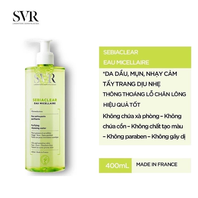 Sữa Rửa Mặt SVR Sebiaclear Gel Moussant 400ml - Date 01/2025