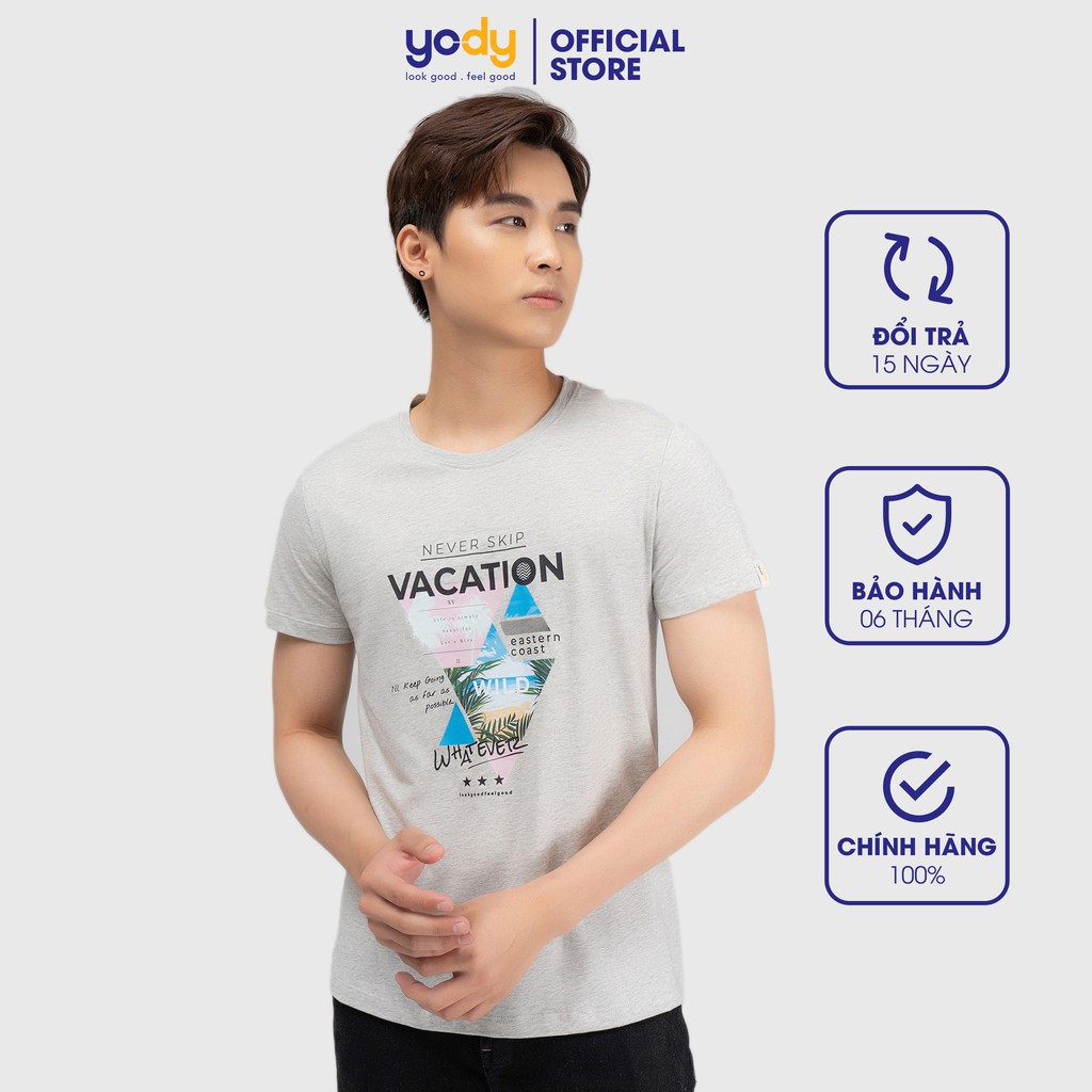 Áo thun nam Yody in Vacation TSM4211