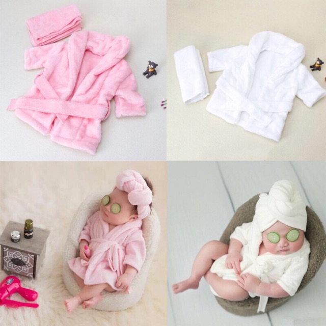 Áo choàng tắm newborn phụ kiện chụp ảnh bé