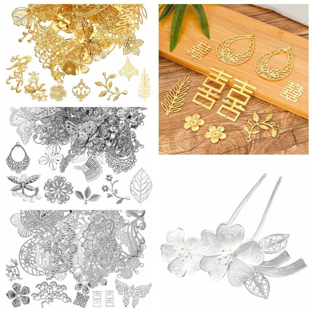 50g Lát Hoa / Bướm Bằng Kim Loại Dùng Làm Đồ Trang Sức DIY