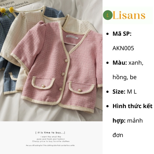 Áo kiểu nữ đẹp Hàn Quốc bánh bèo tay ngắn AKN005