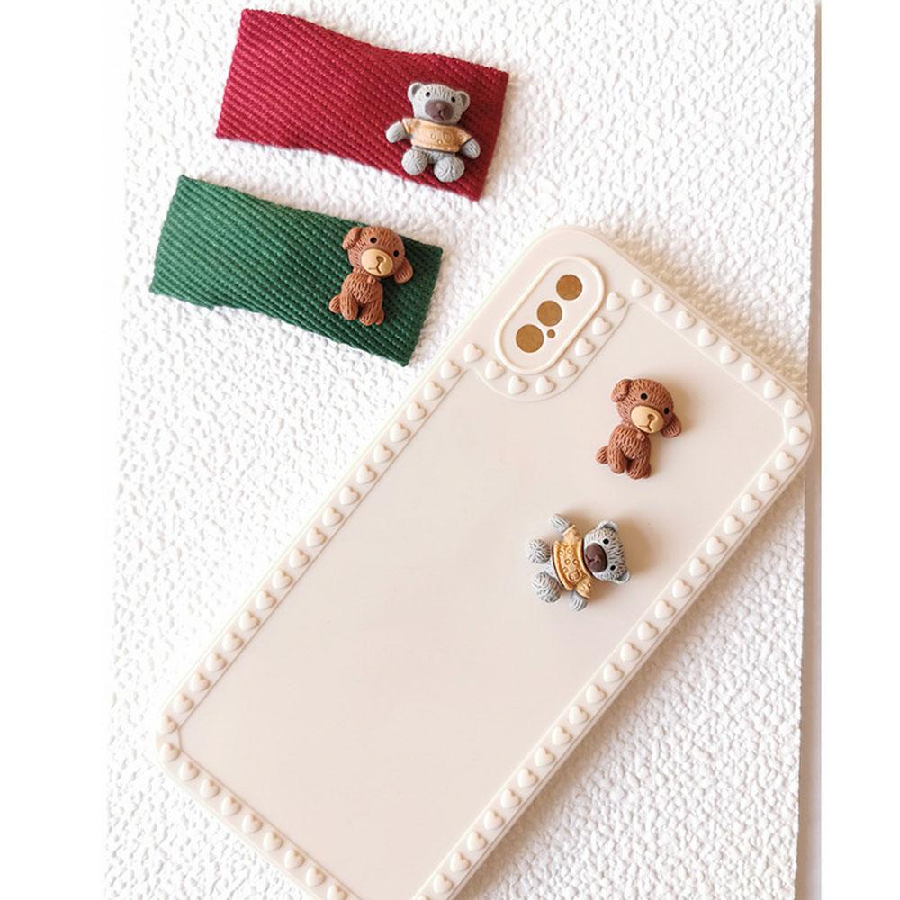 Phụ Kiện Trang Trí Móng Tay / Điện Thoại Hình Gấu Teddy 3D Dễ Thương DIY