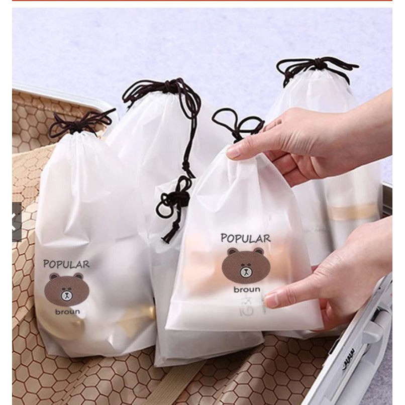 Túi dây rút đựng đồ chống thấm nước in hình gấu