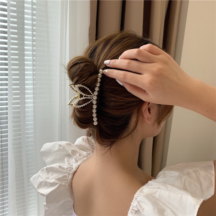 Kẹp tóc kim loại đính hột hình tai thỏ SKM204 sang trọng, xinh đẹp phong cách Hàn Quốc làm phụ kiện tóc cho nữ