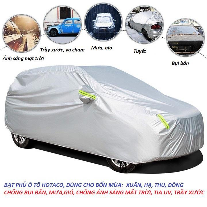 Bạt phủ xe oto KAW xe 4 đến 7 chỗ che nắng che mưa dày dặn 3 lớp chống nóng, chống tia UV, chống thấm, chống xước