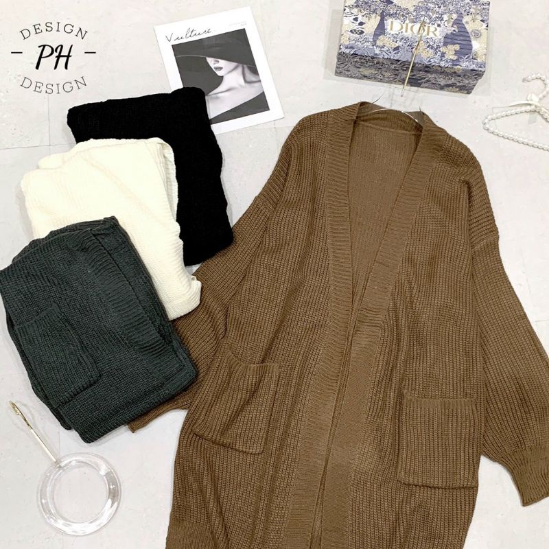 Áo len cadigan dáng dài | BigBuy360 - bigbuy360.vn