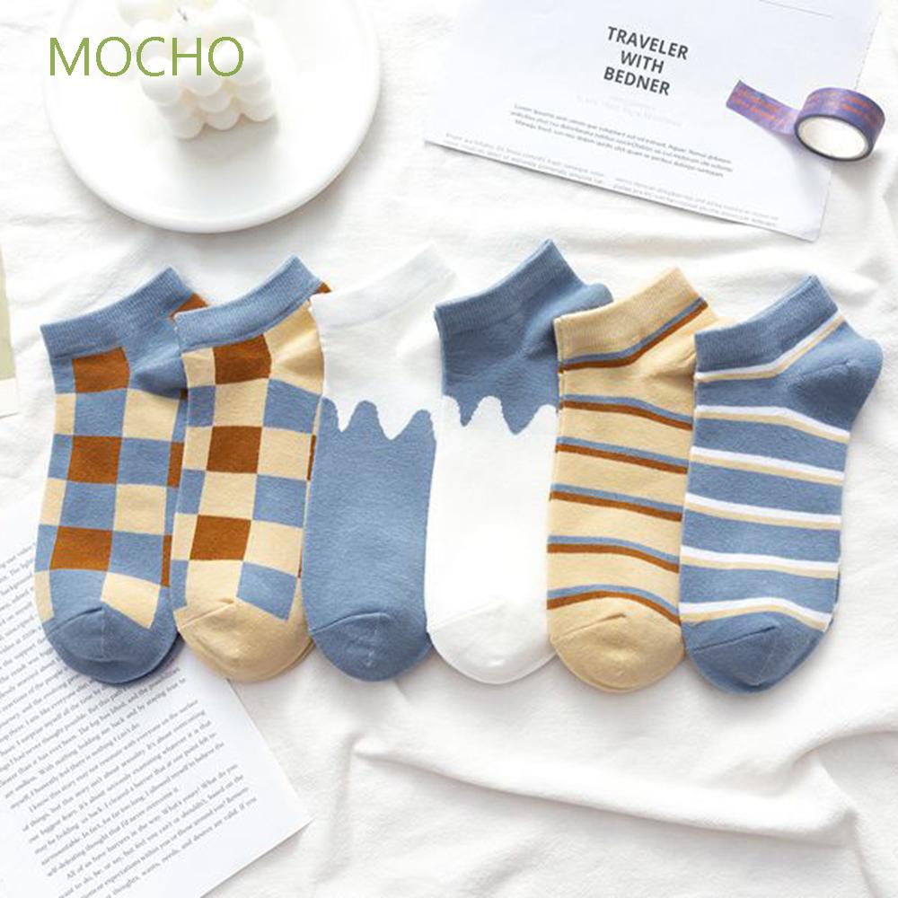 Vớ Cổ Cao Thiết Kế Sọc Ngang Đơn Giản Cho Nữ