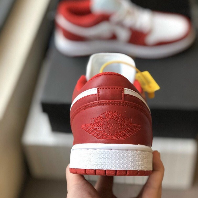 [Bản đẹp] Giày jordan1 cổ thấp đỏ trắng, giày sneaker JD1 low trắng đỏ thấp cổ nam nữ full box+bill | BigBuy360 - bigbuy360.vn