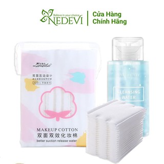 Combo 1 bông tẩy trang Lameila + 1 Nước tẩy trang Maycreate Nắp Trắng 300ml tẩy trang sạch sâu, mềm mịn da - NEDEVI
