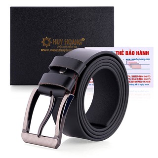 Thắt lưng nam da bò bát gài bản lớn màu đen HF4138