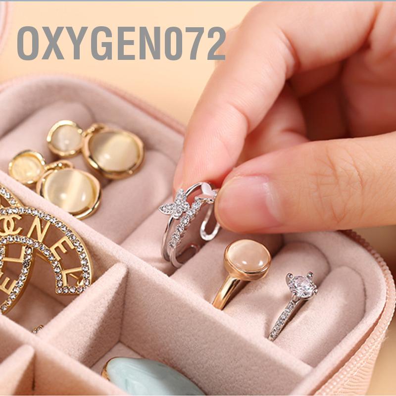 Oxygen072 Hộp đựng trang sức bằng vải nhung sang trọng tiện dụng - du lịch Tinh tế Dung lượng lớn Chống xước cầm tay